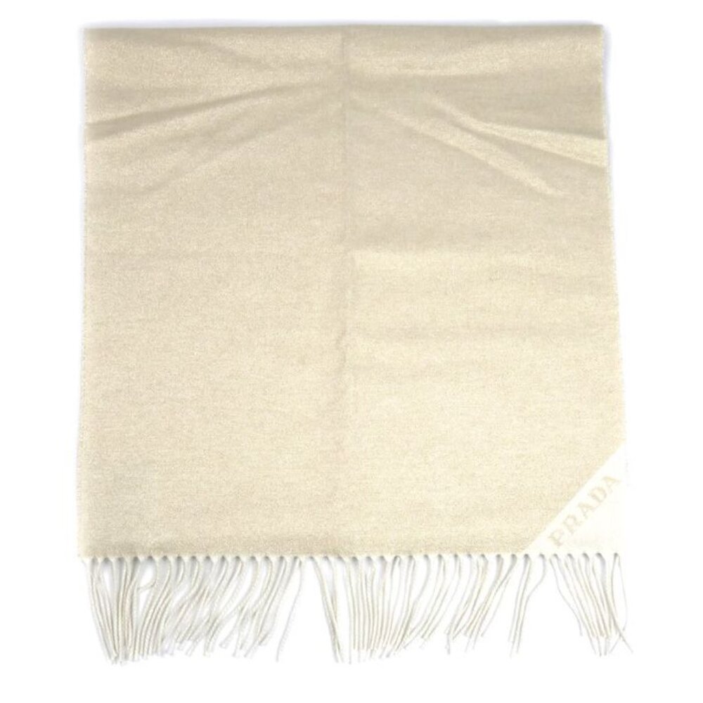 Prada Jacquard Evening Scarf Gold And White 1 Fs091 dgi f0 X0 a IC Chip Silk - Picture 2 of 6